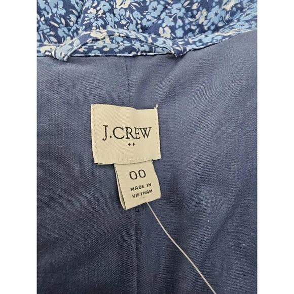 J. Crew Women's Quilted Jacket 00 Blue Ditsy Floral Preppy Cotton NWT - Picture 5 of 7